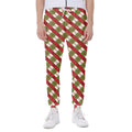 Merry Christmas Plaid Pattern Print Joggers