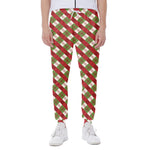 Merry Christmas Plaid Pattern Print Scuba Joggers