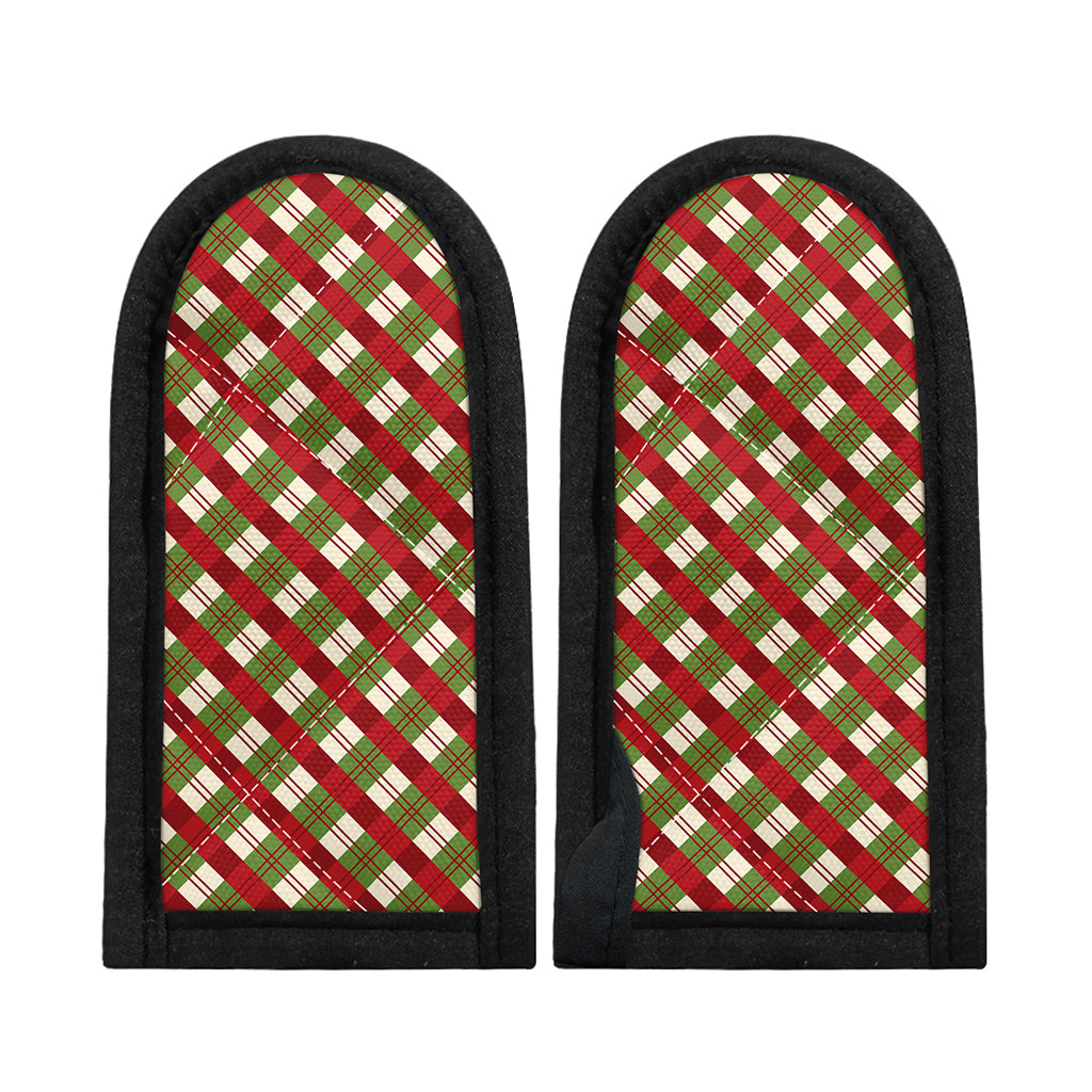 Merry Christmas Plaid Pattern Print Skillet Handle Cover