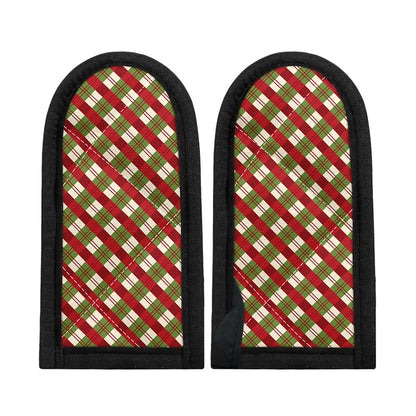 Merry Christmas Plaid Pattern Print Skillet Handle Cover