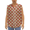 Merry Christmas Plaid Pattern Print Sleeveless Baseball Jersey