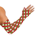 Merry Christmas Plaid Pattern Print Sun Protection Arm Sleeves
