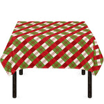 Merry Christmas Plaid Pattern Print Tablecloth