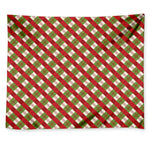Merry Christmas Plaid Pattern Print Tapestry