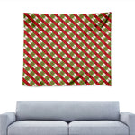 Merry Christmas Plaid Pattern Print Tapestry