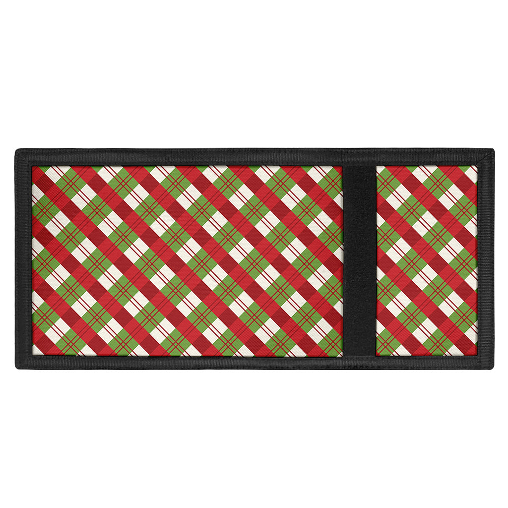 Merry Christmas Plaid Pattern Print Trifold Wallet
