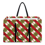 Merry Christmas Plaid Pattern Print Utility Tote Bag