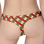 Merry Christmas Plaid Pattern Print Women's Thong