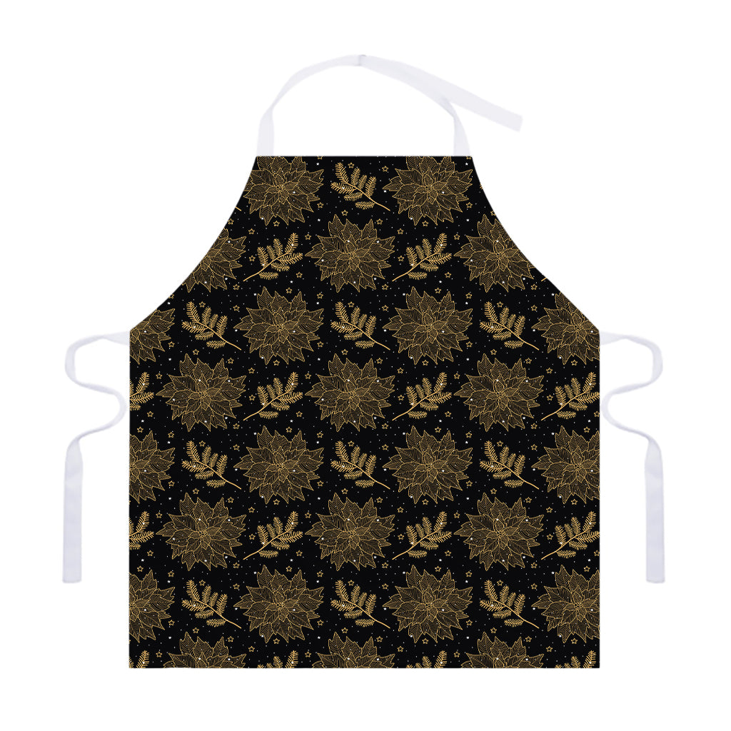 Merry Christmas Poinsettia Pattern Print Adjustable Apron
