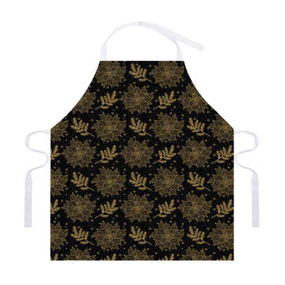 Merry Christmas Poinsettia Pattern Print Adjustable Apron