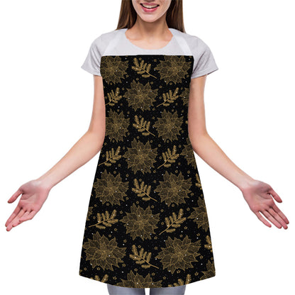 Merry Christmas Poinsettia Pattern Print Adjustable Apron