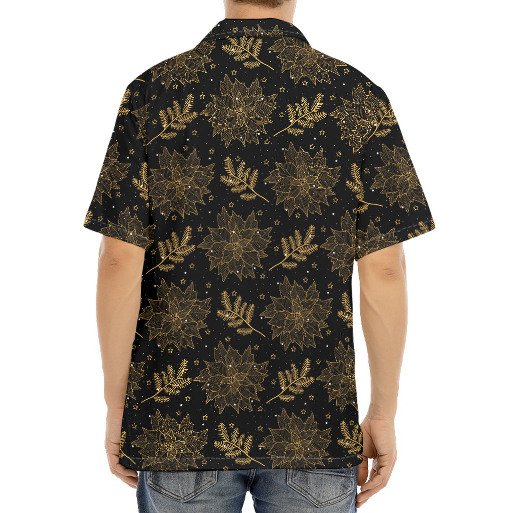 Merry Christmas Poinsettia Pattern Print Aloha Shirt
