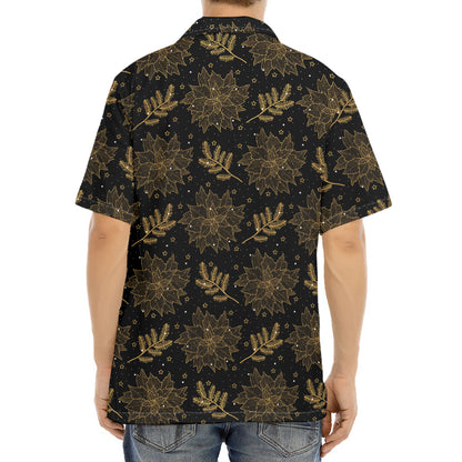 Merry Christmas Poinsettia Pattern Print Aloha Shirt