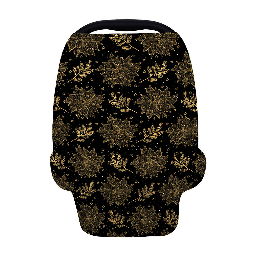 Merry Christmas Poinsettia Pattern Print Baby Seat Cover
