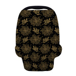 Merry Christmas Poinsettia Pattern Print Baby Seat Cover