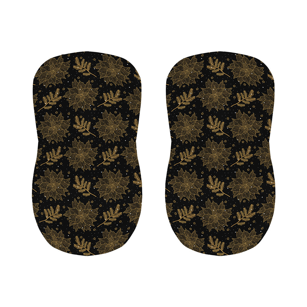 Merry Christmas Poinsettia Pattern Print Bar Stool Covers
