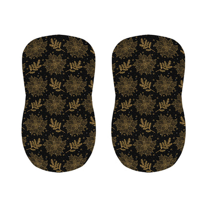 Merry Christmas Poinsettia Pattern Print Bar Stool Covers