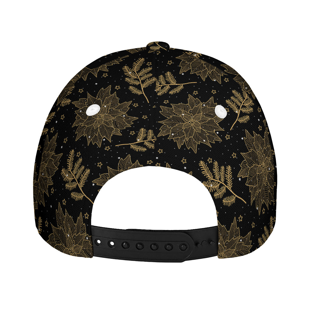 Merry Christmas Poinsettia Pattern Print Baseball Cap