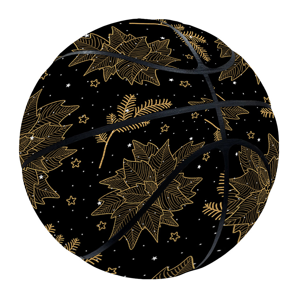 Merry Christmas Poinsettia Pattern Print Basketball