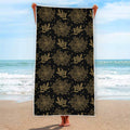 Merry Christmas Poinsettia Pattern Print Beach Towel