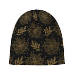 Merry Christmas Poinsettia Pattern Print Beanie