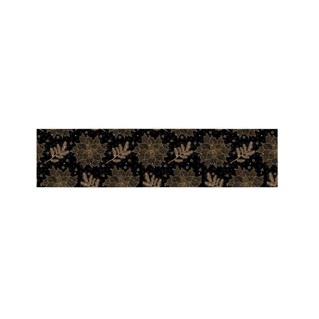 Merry Christmas Poinsettia Pattern Print Bed Runner