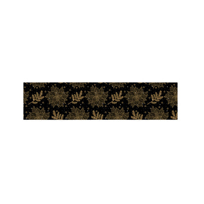 Merry Christmas Poinsettia Pattern Print Bed Runner