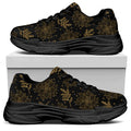 Merry Christmas Poinsettia Pattern Print Black Chunky Shoes