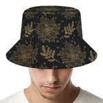 Merry Christmas Poinsettia Pattern Print Bucket Hat