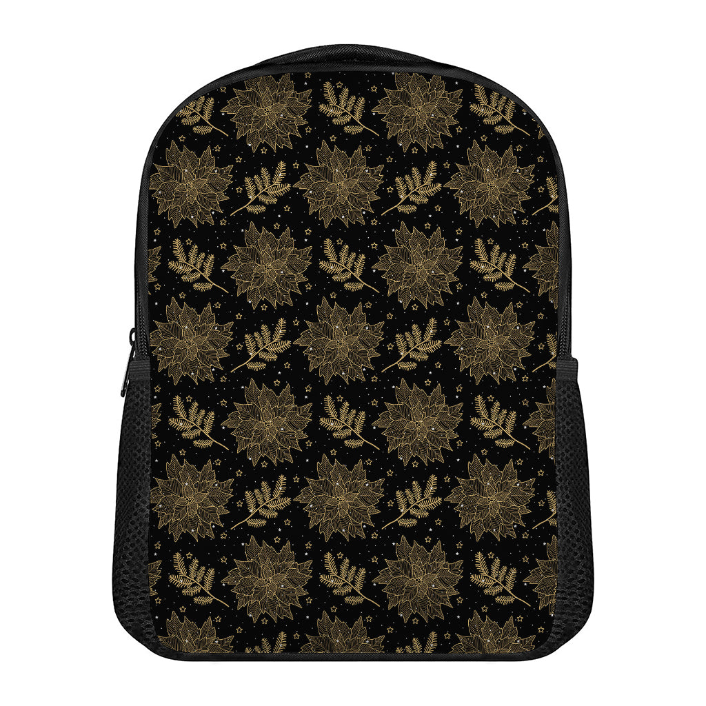 Merry Christmas Poinsettia Pattern Print Casual Backpack