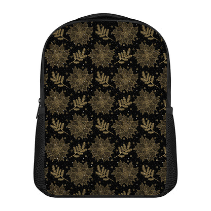 Merry Christmas Poinsettia Pattern Print Casual Backpack