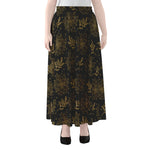Merry Christmas Poinsettia Pattern Print Chiffon Maxi Skirt