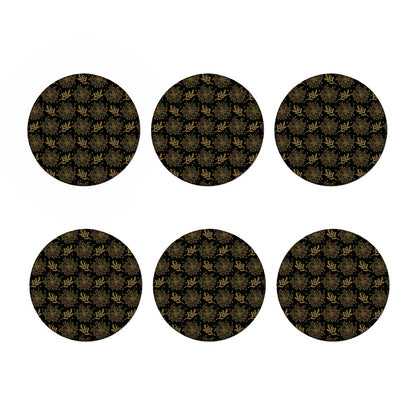 Merry Christmas Poinsettia Pattern Print Coaster Set