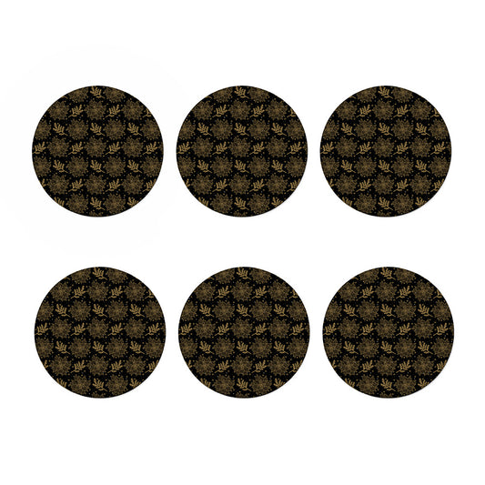 Merry Christmas Poinsettia Pattern Print Coaster Set
