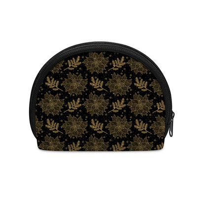 Merry Christmas Poinsettia Pattern Print Coin Purse