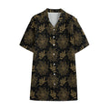 Merry Christmas Poinsettia Pattern Print Cotton Hawaiian Shirt