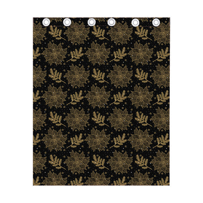 Merry Christmas Poinsettia Pattern Print Curtain
