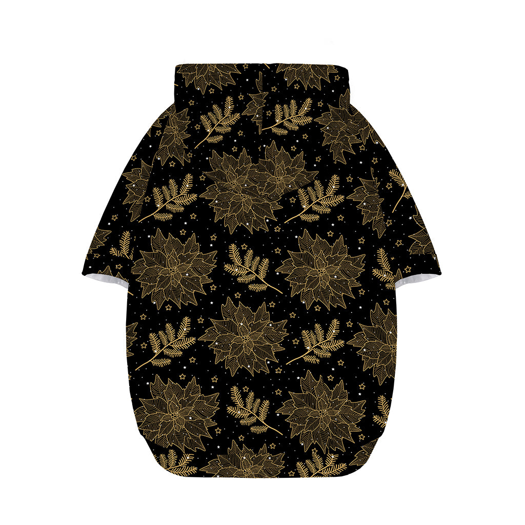 Merry Christmas Poinsettia Pattern Print Dog Zip Up Hoodie