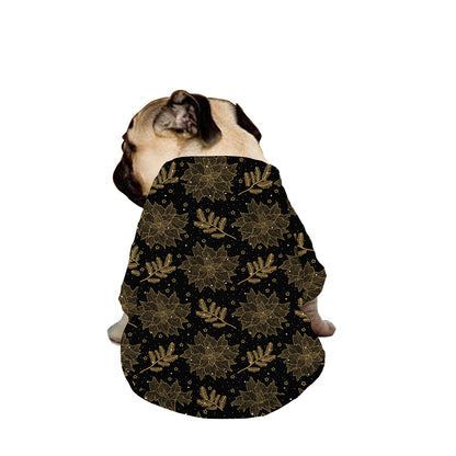 Merry Christmas Poinsettia Pattern Print Dog Zip Up Jacket