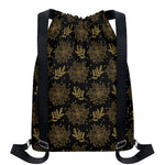 Merry Christmas Poinsettia Pattern Print Drawstring Backpack