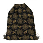 Merry Christmas Poinsettia Pattern Print Drawstring Bag