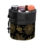Merry Christmas Poinsettia Pattern Print Drawstring Makeup Bag