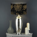 Merry Christmas Poinsettia Pattern Print Drum Lamp Shade