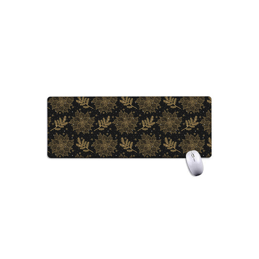 Merry Christmas Poinsettia Pattern Print Extended Mouse Pad