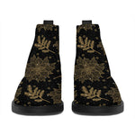 Merry Christmas Poinsettia Pattern Print Flat Ankle Boots