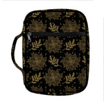 Merry Christmas Poinsettia Pattern Print Front Pocket Bible Bag