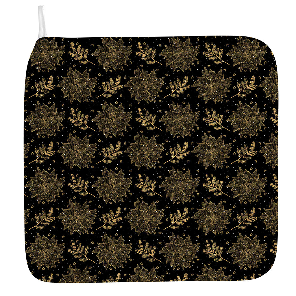 Merry Christmas Poinsettia Pattern Print Hand Towel