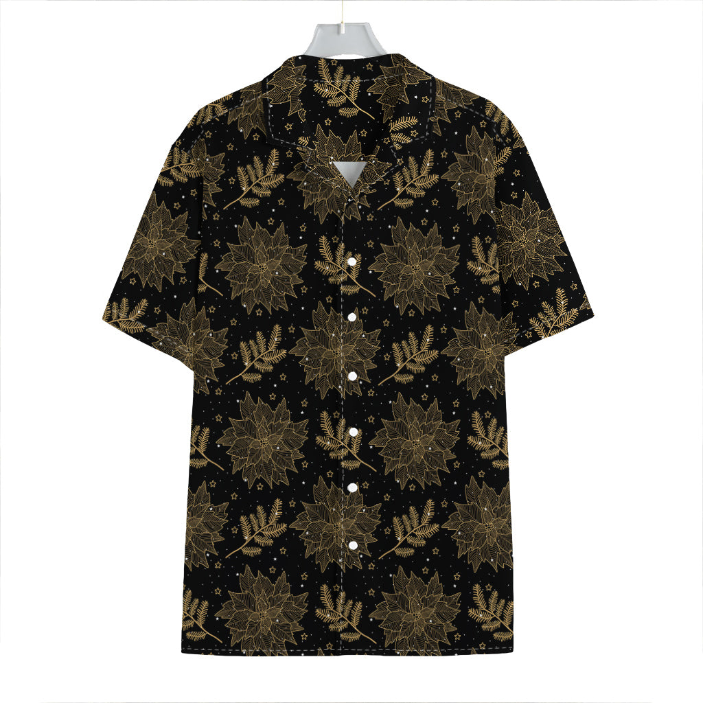 Merry Christmas Poinsettia Pattern Print Hawaiian Shirt