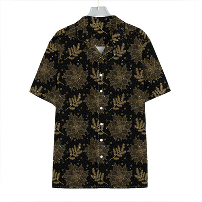Merry Christmas Poinsettia Pattern Print Hawaiian Shirt
