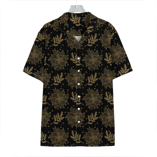 Merry Christmas Poinsettia Pattern Print Hawaiian Shirt